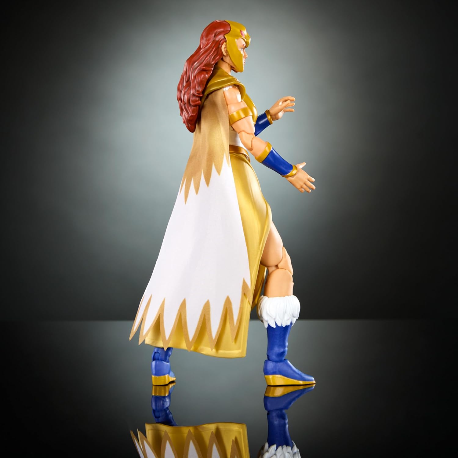 Masters of the Universe Revolution Masterverse Sorceress Teela Figura de acción, coleccionable de lujo con 30 articulaciones, bastón eléctrico y