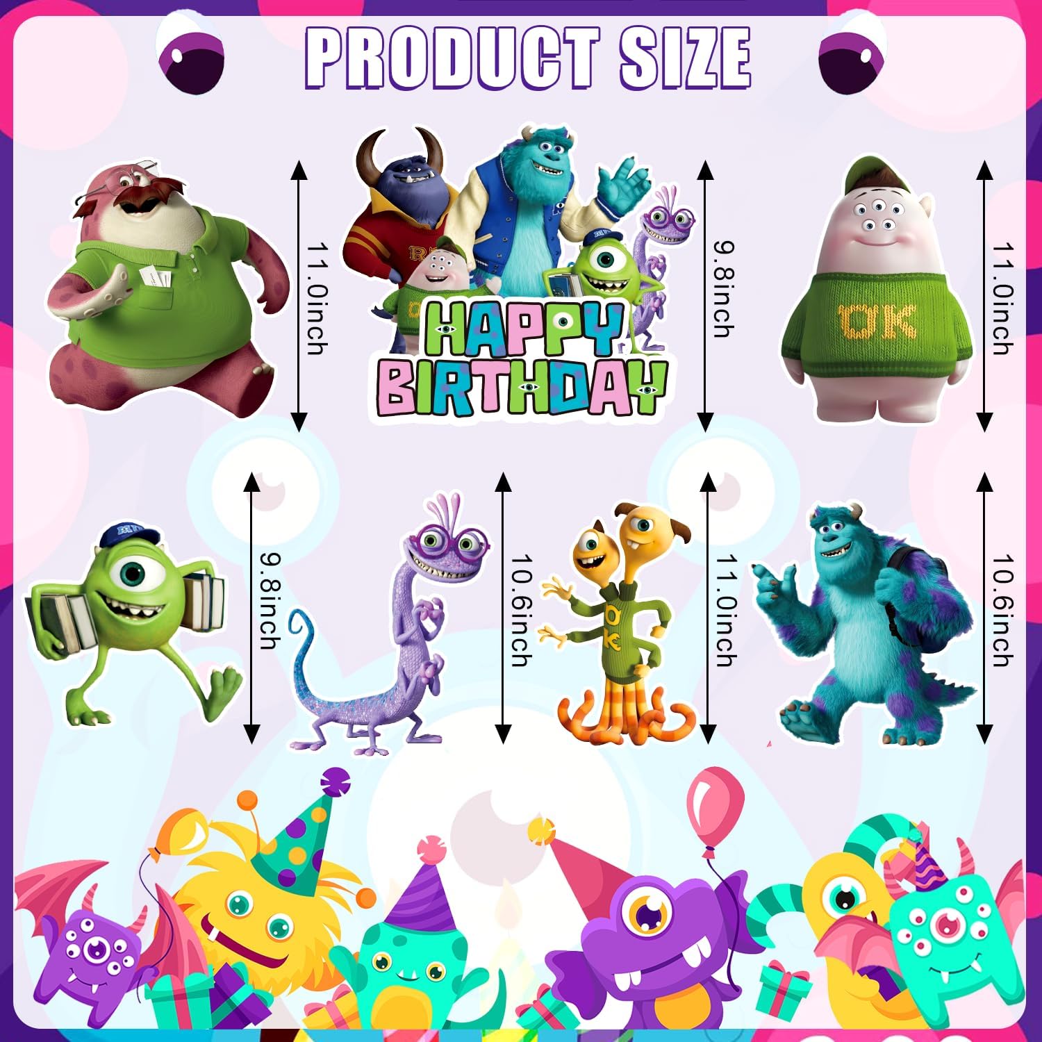 7 piezas de decoración de cumpleaños de película con estacas, suministros de fiesta de película, decoración de césped al aire libre para niños y