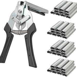 Juego de alicates de anillo de cerdo para tapicería automática tipo M, alicates de anillo de uñas con 2400 clavos, clips y alicates de alambre de Juego de alicates de anillo de cerdo para tapicería automática tipo M, alicates de anillo de uñas con 2400 clavos, clips y alicates de alambre de