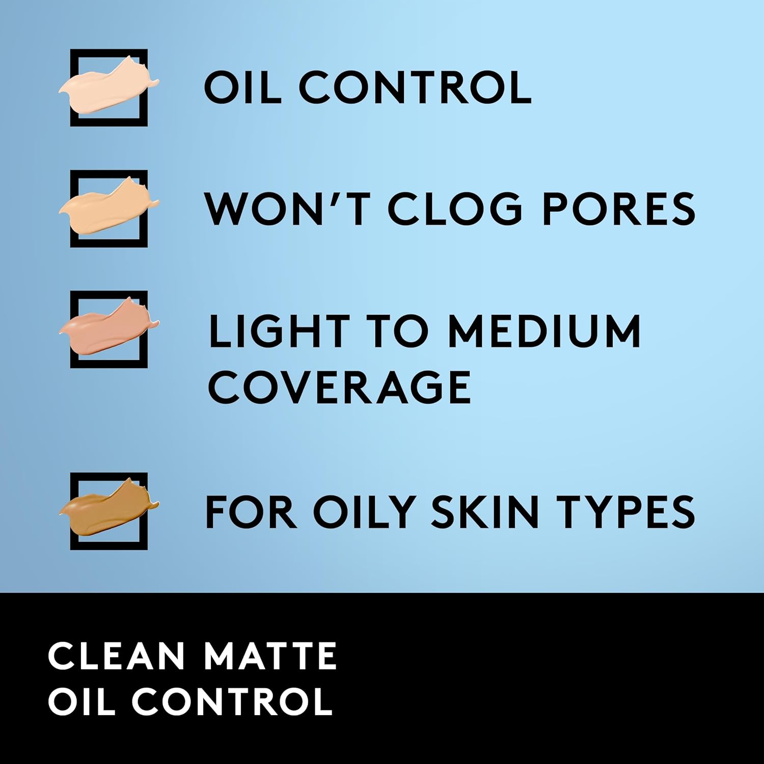 CoverGirl Clean Maquillaje líquido control de aceite, paquete de de 1