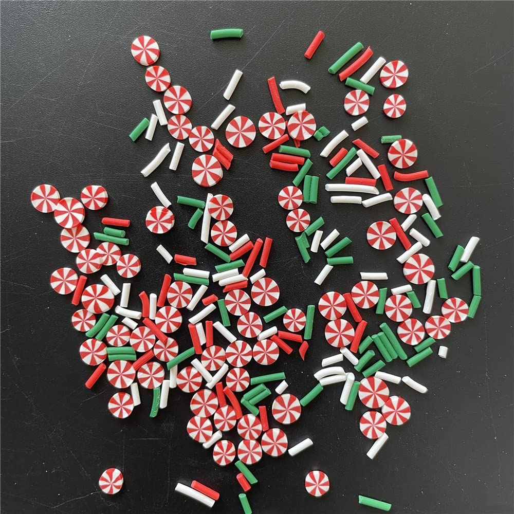 Paquete de 2 onzaspaquete de mezclas de Navidad, suministros de polímero de arcilla suave, decoración de bricolaje para arte de uñas, kit de limo