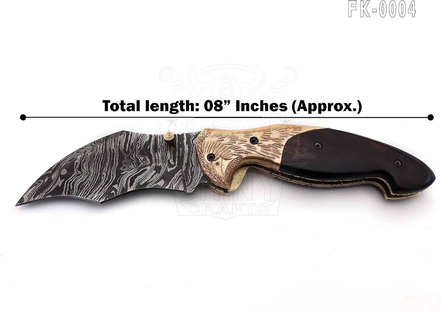 SHINY CRAFTS -Cuchillo de bolsillo de Damasco para hombres, cuchillo OTF, cuchillo de supervivencia, cuchillos plegables, transporte diario, borde