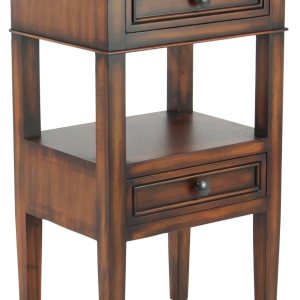 Deco 79 Acento tradicional de madera de pino, mesa auxiliar de 16 x 12 x 29 pulgadas, marrón Deco 79 Acento tradicional de madera de pino, mesa auxiliar de 16 x 12 x 29 pulgadas, marrón