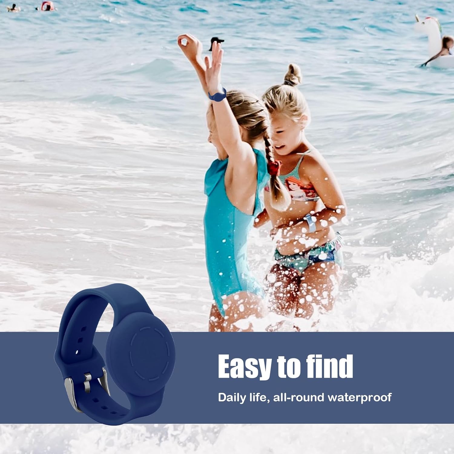 NQEUEPN Pulsera para niños Airtag, pulsera de silicona impermeable para niños, correa de reloj suave ajustable para Airtag para niños pequeños