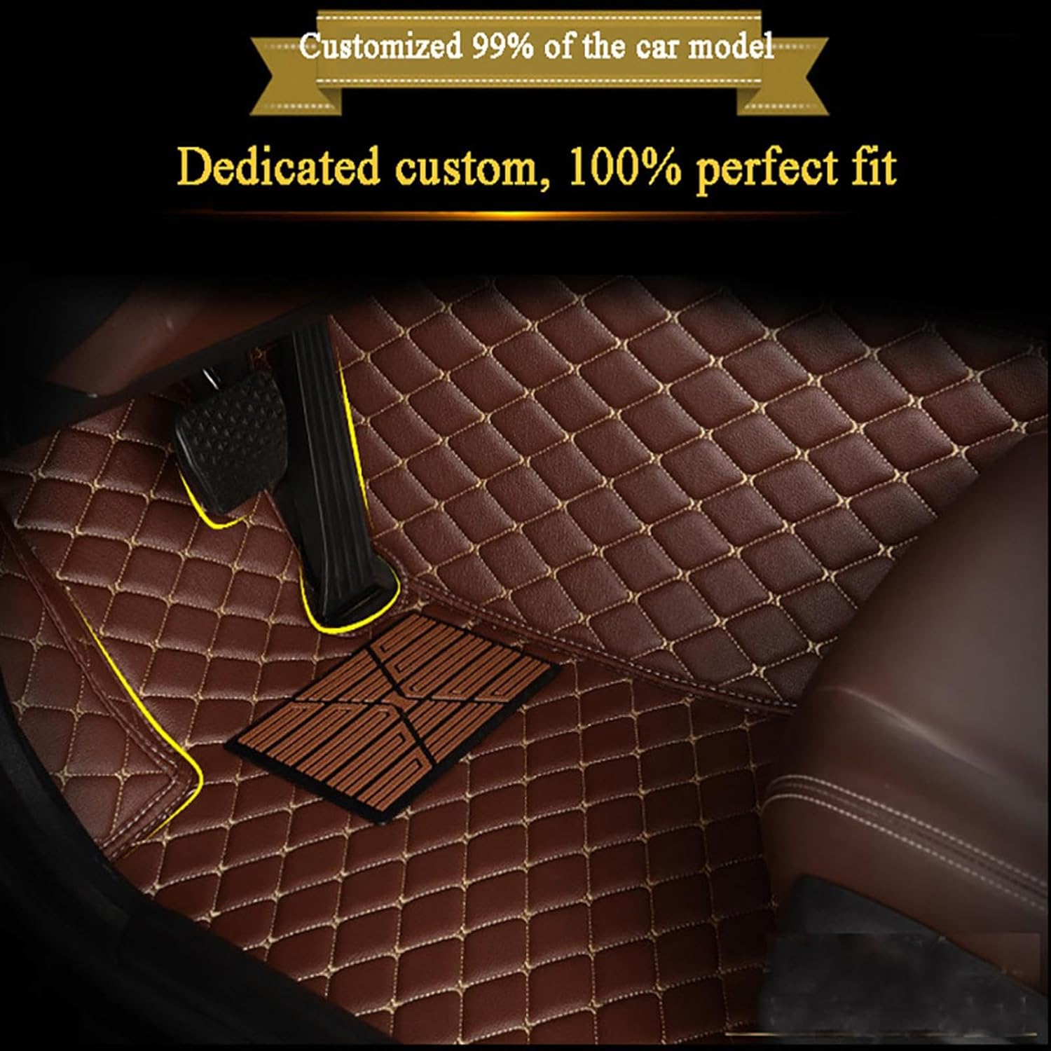 Alfombrillas de cuero de lujo personalizadas para automóvil, aptas para automóviles, SUV, camiones, protección para todo tipo de clima del piso de