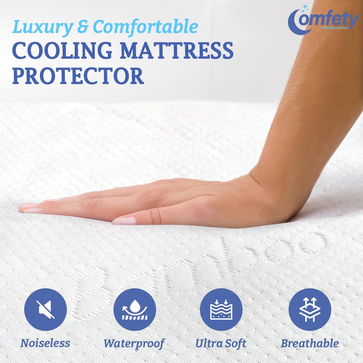 Protector de colchón 100% impermeable California King, protector de colchón de viscosa de bambú suave de lujo, funda de colchón ultra a prueba de