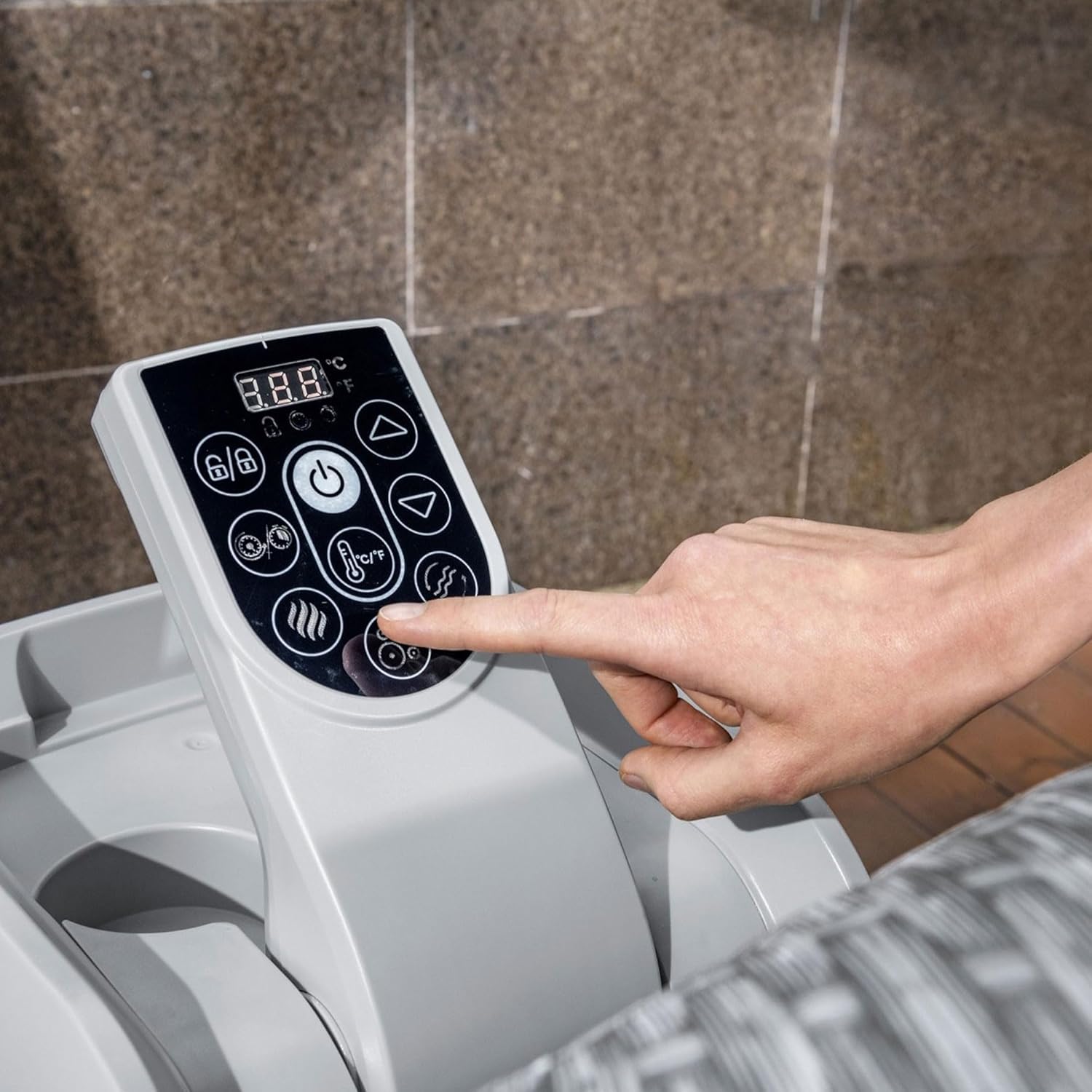 Coleman SaluSpa Sicily AirJet – Bañera de hidromasaje con 180 chorros relajantes con juego de 6 asientos antideslizantes para piscina y spa con