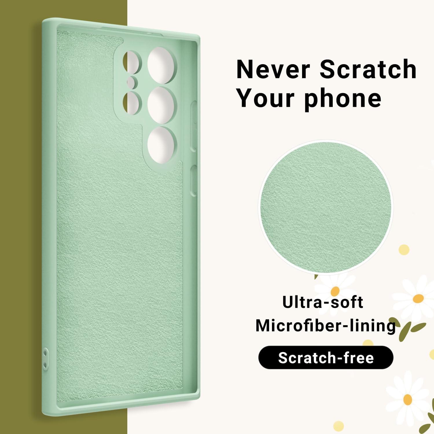MINSCOSE Funda compatible con Samsung Galaxy S23 Ultra, diseño moderno de flores de crisantemo, bonito color neón brillante, funda protectora