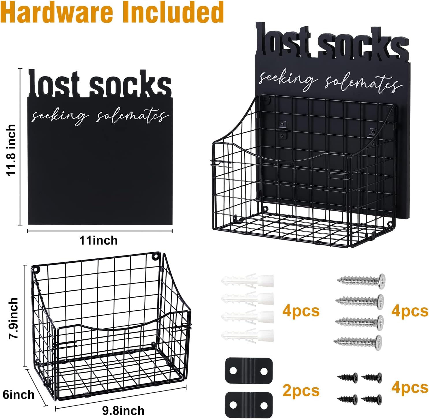 Cesta de calcetines perdidos para cuarto de lavado, calcetines perdidos que buscan solemates con canasta, decoración de casa de campo, calcetines