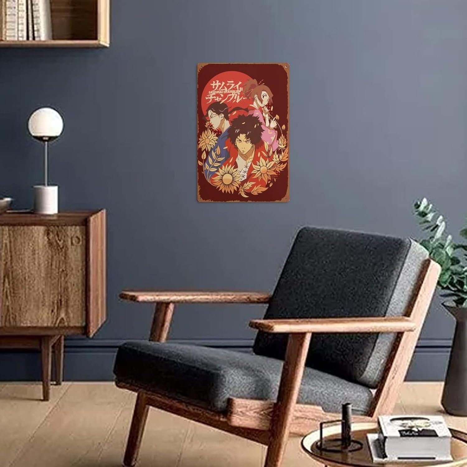 KIVYYB Samurai Champloo – Póster de metal con placa de metal, estilo vintage, pub, cafetería, bar, hogar, decoración de pared, póster retro de 8 x