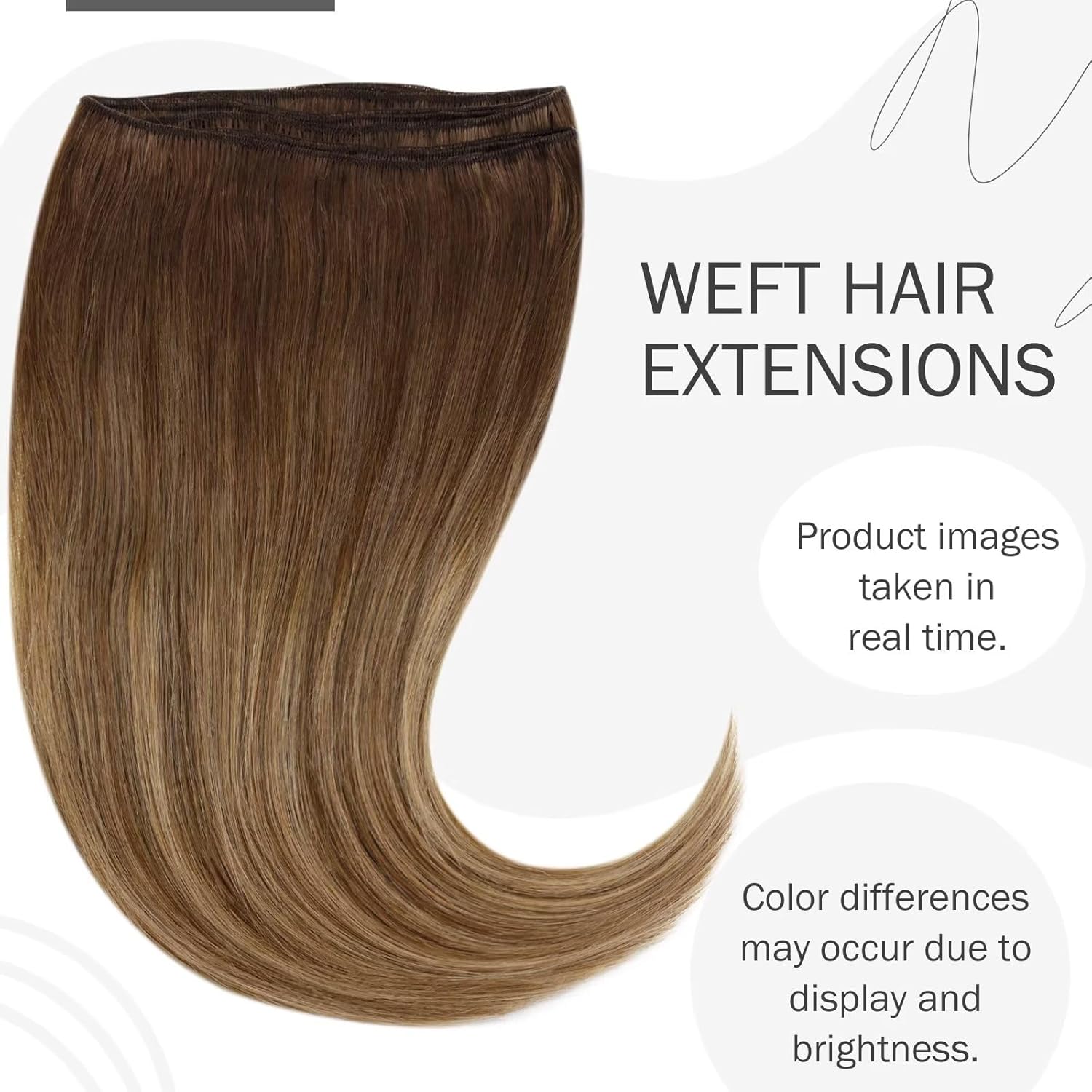 Hetto Extensiones de cabello humano real Remy para coser, 20 pulgadas, 3.53 oz (3.53 oz), color marrón #6 a #8 castaño miel con #14 rubio oscuro