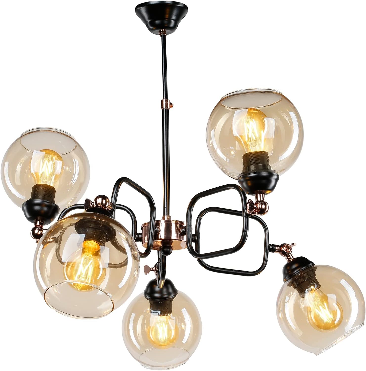 Paquete de 3 cubiertas de pantalla de vidrio ámbar transparente de repuesto para accesorios de iluminación, pantalla redonda de globo de 5.9