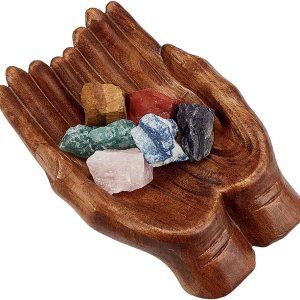 AHANDMAKER Cuenco decorativo a mano tallada, soporte de cristal para exhibición de piedras, bandeja de cristal, estante de exhibición de cristal, AHANDMAKER Cuenco decorativo a mano tallada, soporte de cristal para exhibición de piedras, bandeja de cristal, estante de exhibición de cristal,