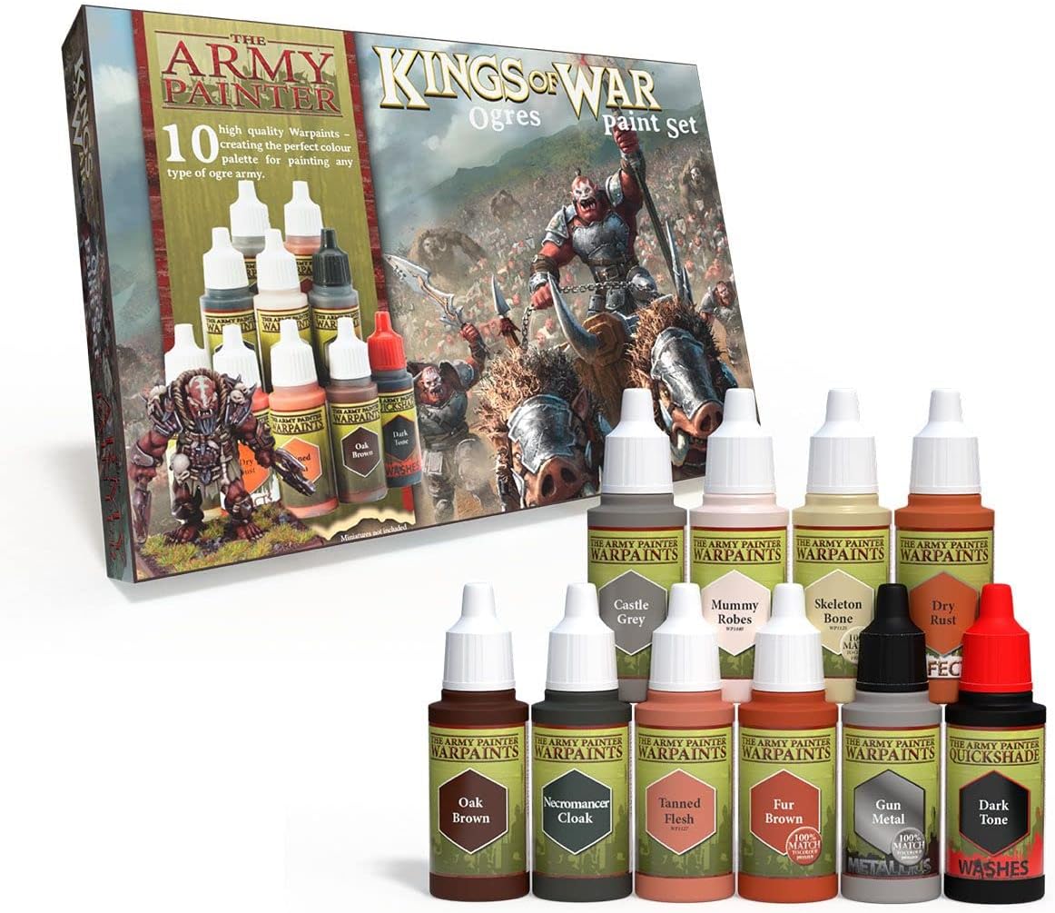 The Army Painter Kings of War Ogres – Juego de pintura en miniatura  Juego de pintura acrílica altamente pigmentada  10 pinturas en miniatura en
