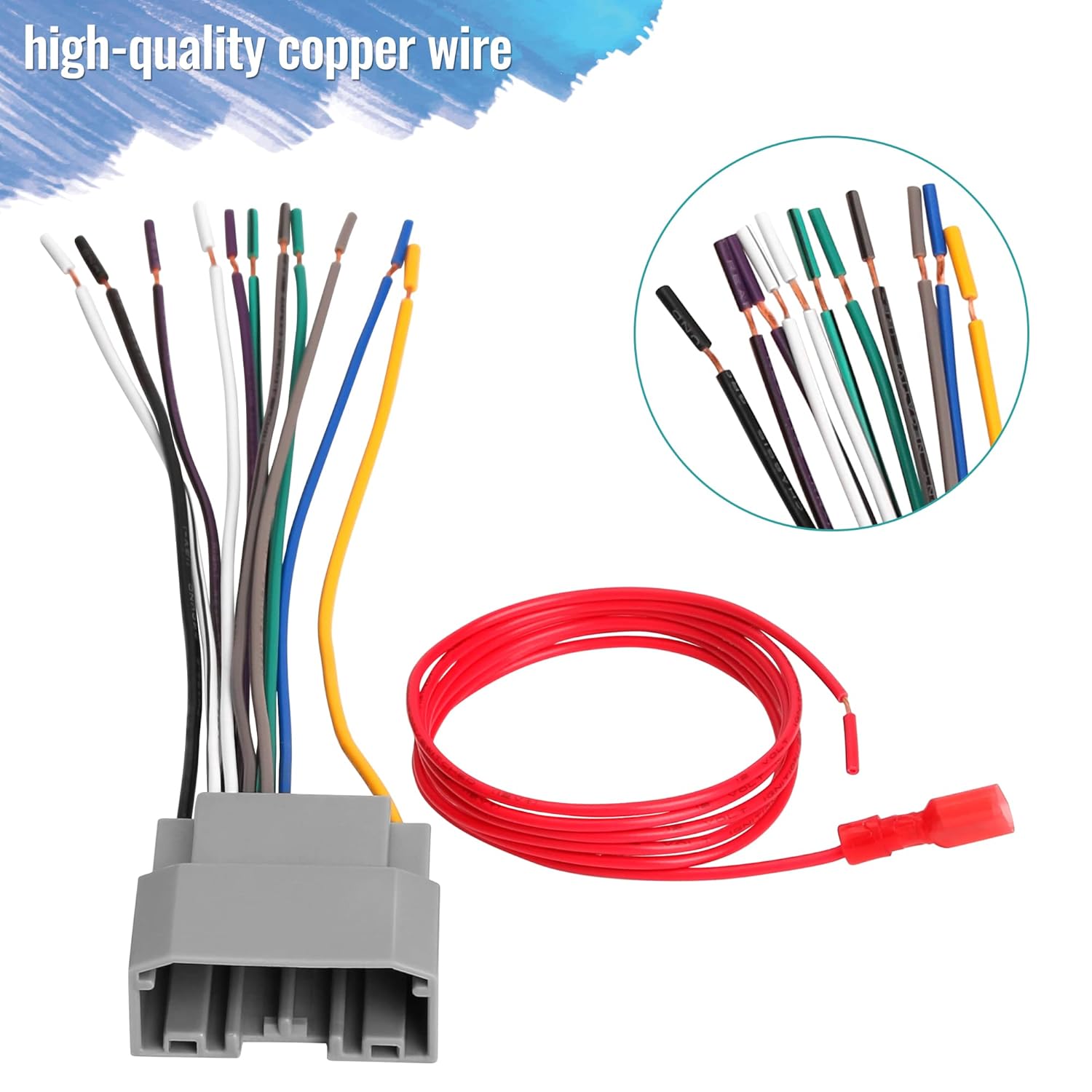 BASIKER Car Radio Aftermarket Wiring Harness Fit for Some Dodge Jeep Chrysler Vehicles Replacement Stereo Antenna Adapter