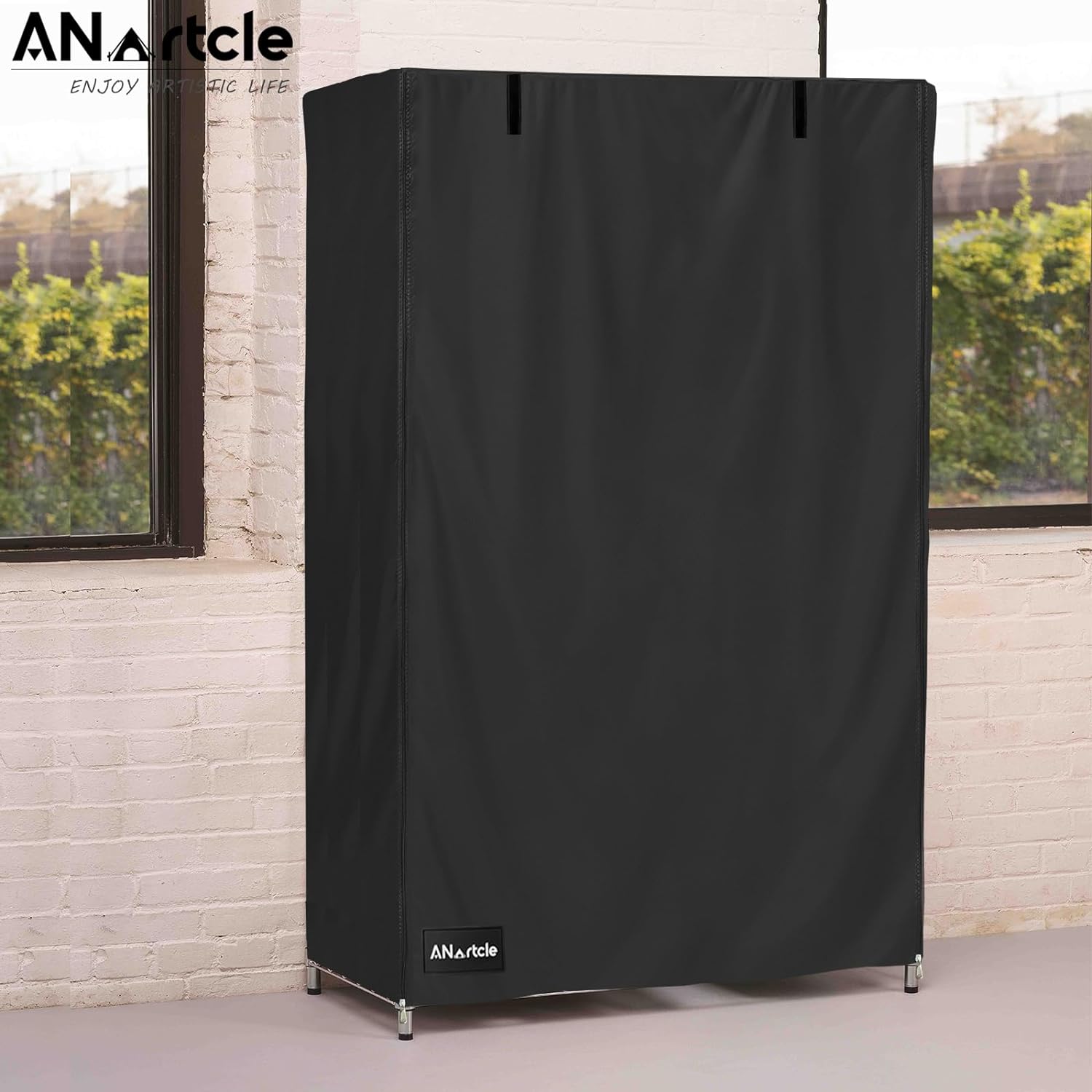 ANartcle Cubiertas de estante para estantes de alambre, 600D impermeable y a prueba de polvo, se adapta a 5 niveles ajustable resistente unidad de