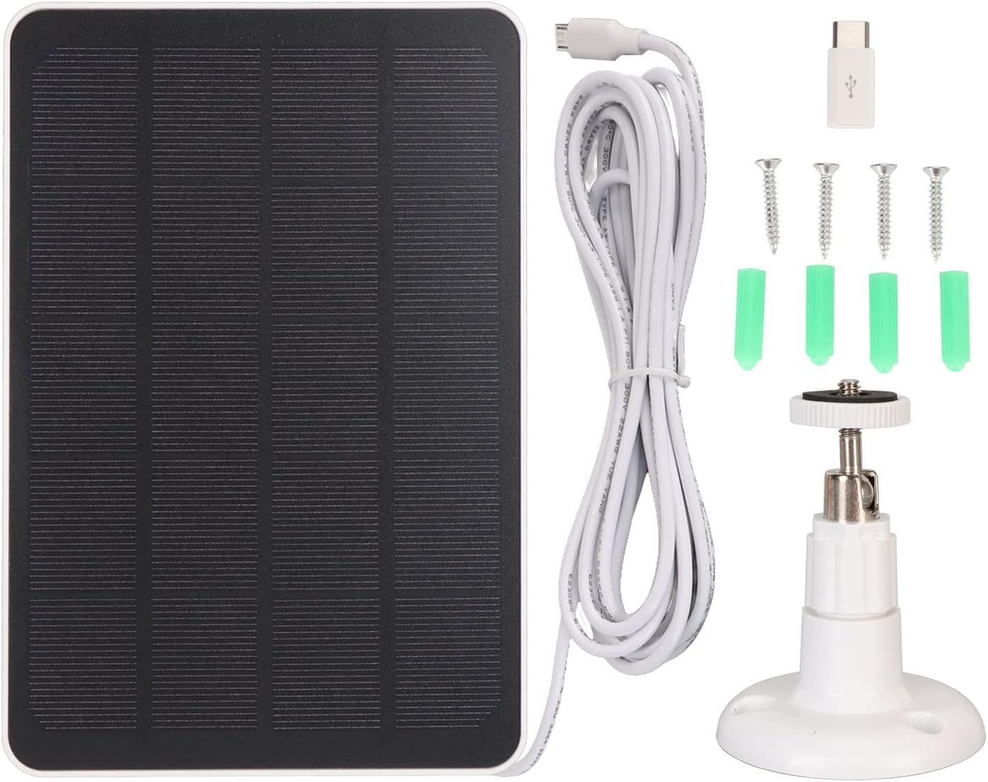 Panel solar para cámara de seguridad, para cámara de seguridad DC 5V, cargador de cámara impermeable IP65, cámara de vigilancia con batería