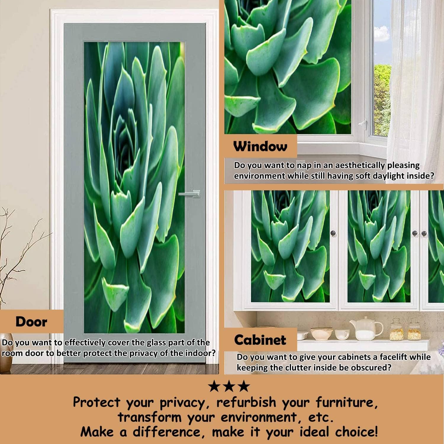 Juego de envoltorios de vinilo autoadhesivos para refrigerador, flores, girasoles, capullos de vitral, ventana, puerta, mural, extraíble, para