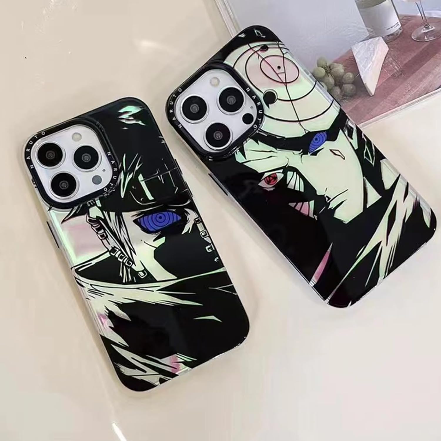 Funda para teléfono con láser de anime deslumbrante, a prueba de golpes, de poliuretano termoplástico suave, antiarañazos, antideslizante (05 para