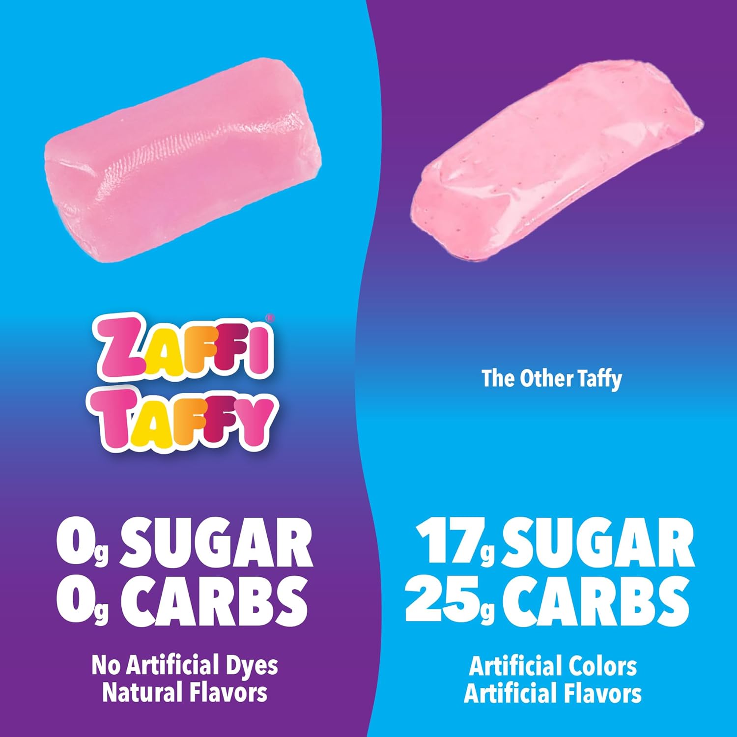 Zollipops Zaffi Taffy de dientes limpios de Halloween, fruta natural, 10 onzas