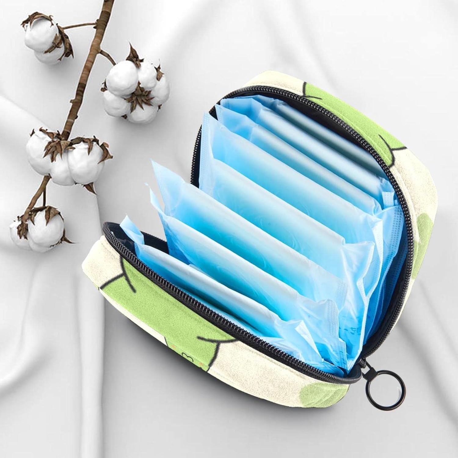 Bolsa de almacenamiento de servilletas sanitarias, bolsa de copa menstrual con cremallera para menstruación femenina para el primer período para