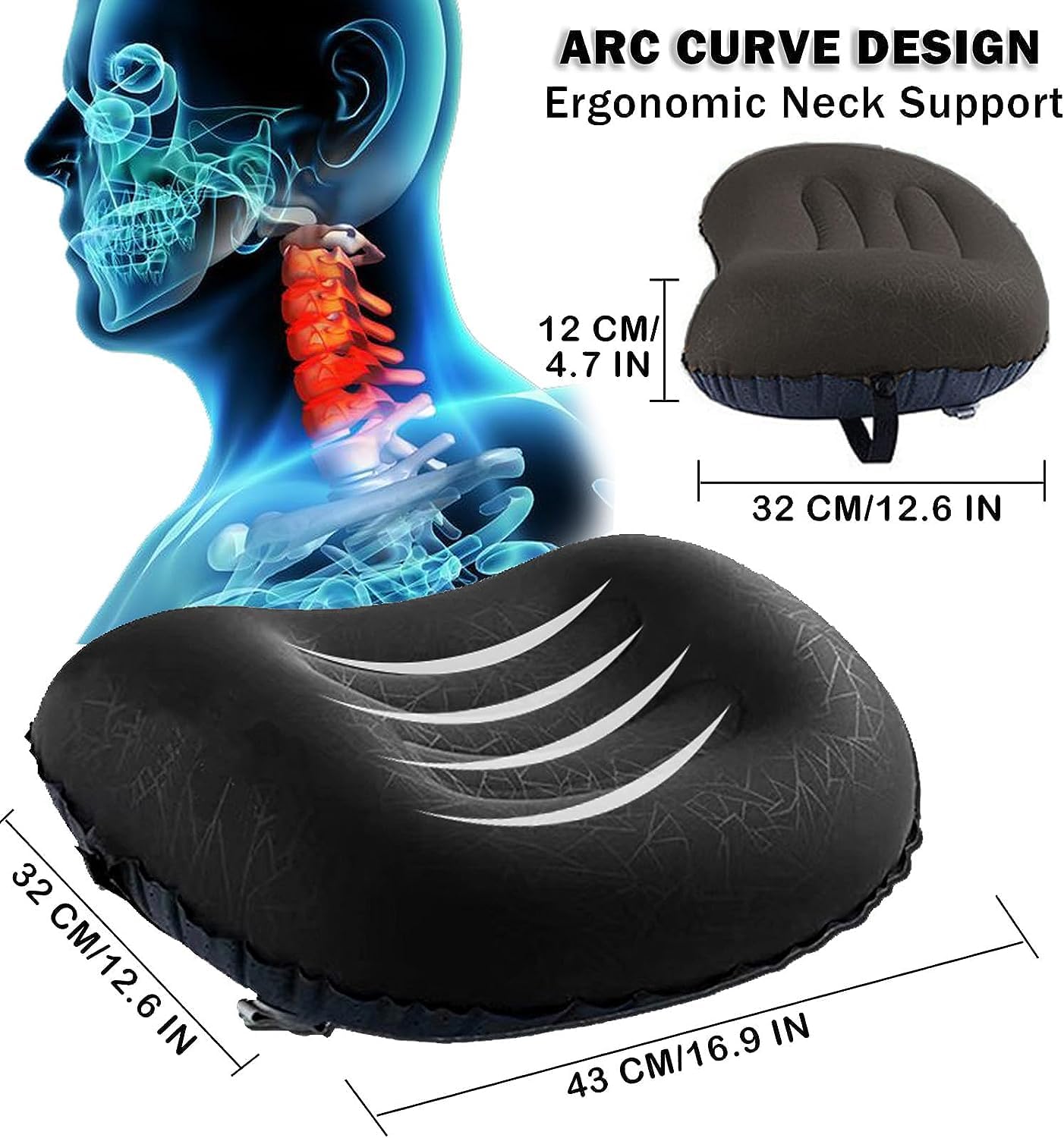 GUGUZ Almohada inflable ultraligera de viaje para campamento, cómoda, sin ruido, almohadas portátiles para senderismo y mochilero para dormir,