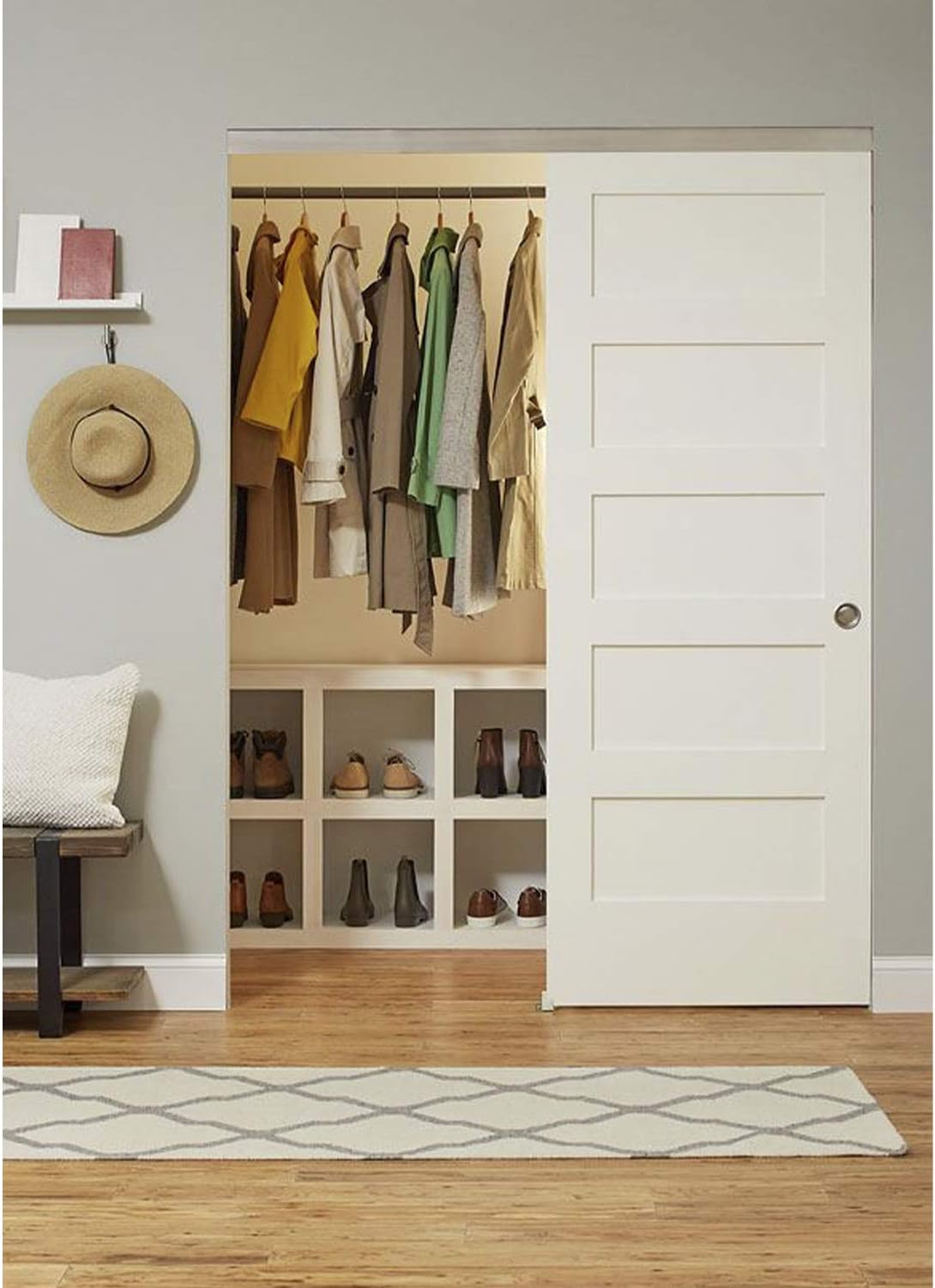 Johnson Hardware Herrajes para puerta de derivación deslizante serie 138F964D 138F (sistema de 4 puertas de 24 pulgadas, 96 pulgadas en total)