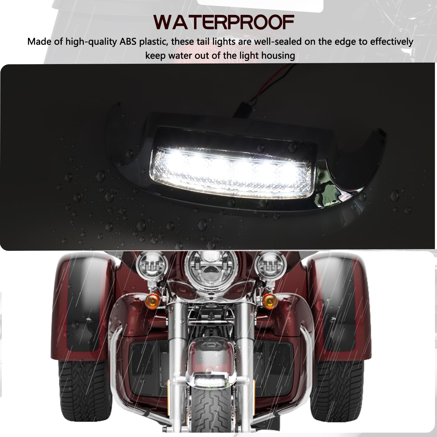 Luces de punta de guardabarros ahumadas, luces LED delanteras blancas compatibles con Harley FLHP Touring Road King FLHR Electra Glide Classic Ultra