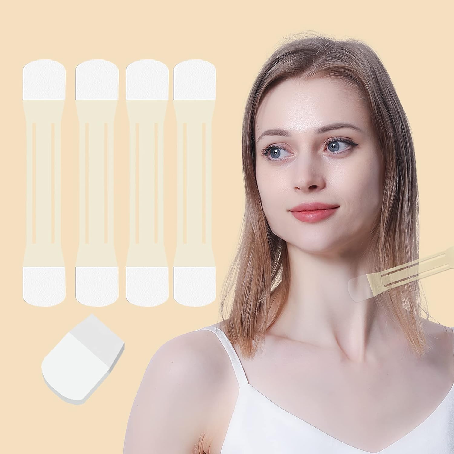 Cintas de levantamiento de cuello, tiras correctoras instantáneas invisibles antiarrugas, calcomanías de levantamiento de cuello para levantar y