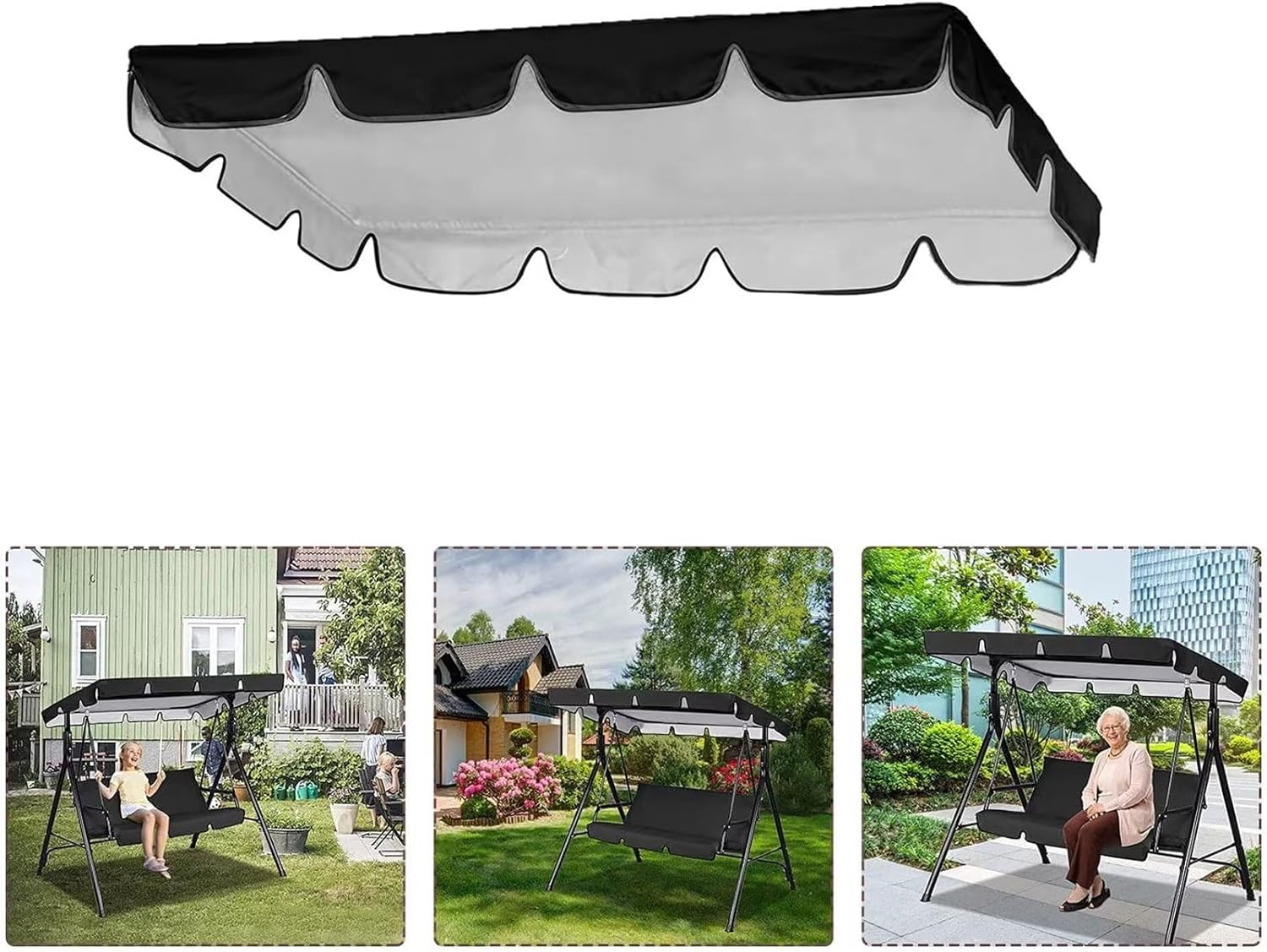 Toldo de repuesto para columpio de patio, protección para todo tipo de clima, resistente al sol, impermeable, cubierta superior para silla de
