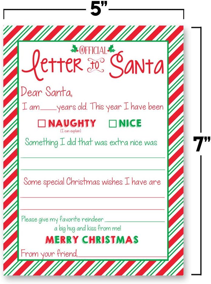Kit oficial de Carta a Santa, 4 tarjetas de relleno de recuerdos navideños de 5 x 7 pulgadas Keep Precious Fleeting Moments Alive de alta calidad,