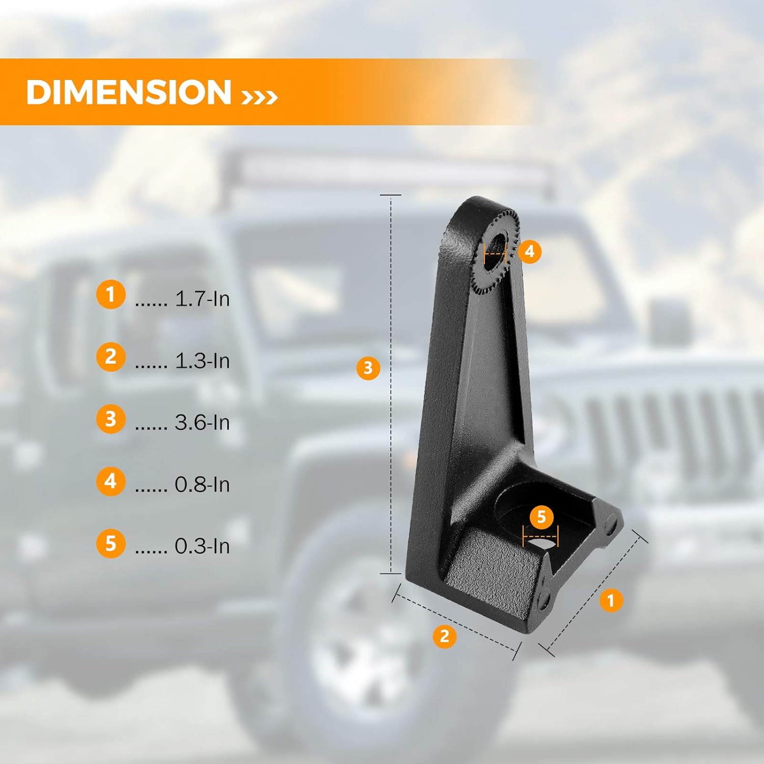 Auxbeam Soportes de barra de luz, 2 piezas, kit de soportes de montaje lateral universal para camiones todoterreno, coche, jeep, barra LED