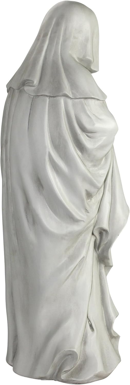 Design Toscano NG31566 Figura con capucha de Pleurant francés de luto, grande, piedra antigua