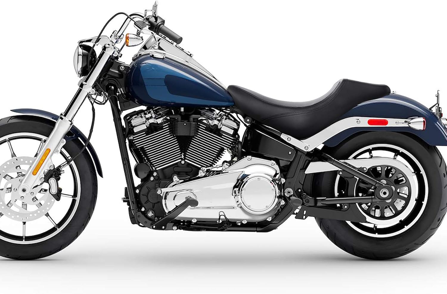 Asiento individual de conductor de motocicleta negro para Harley Softail FLDE FLHC FLHCS FLSL FXBB 2018-2022