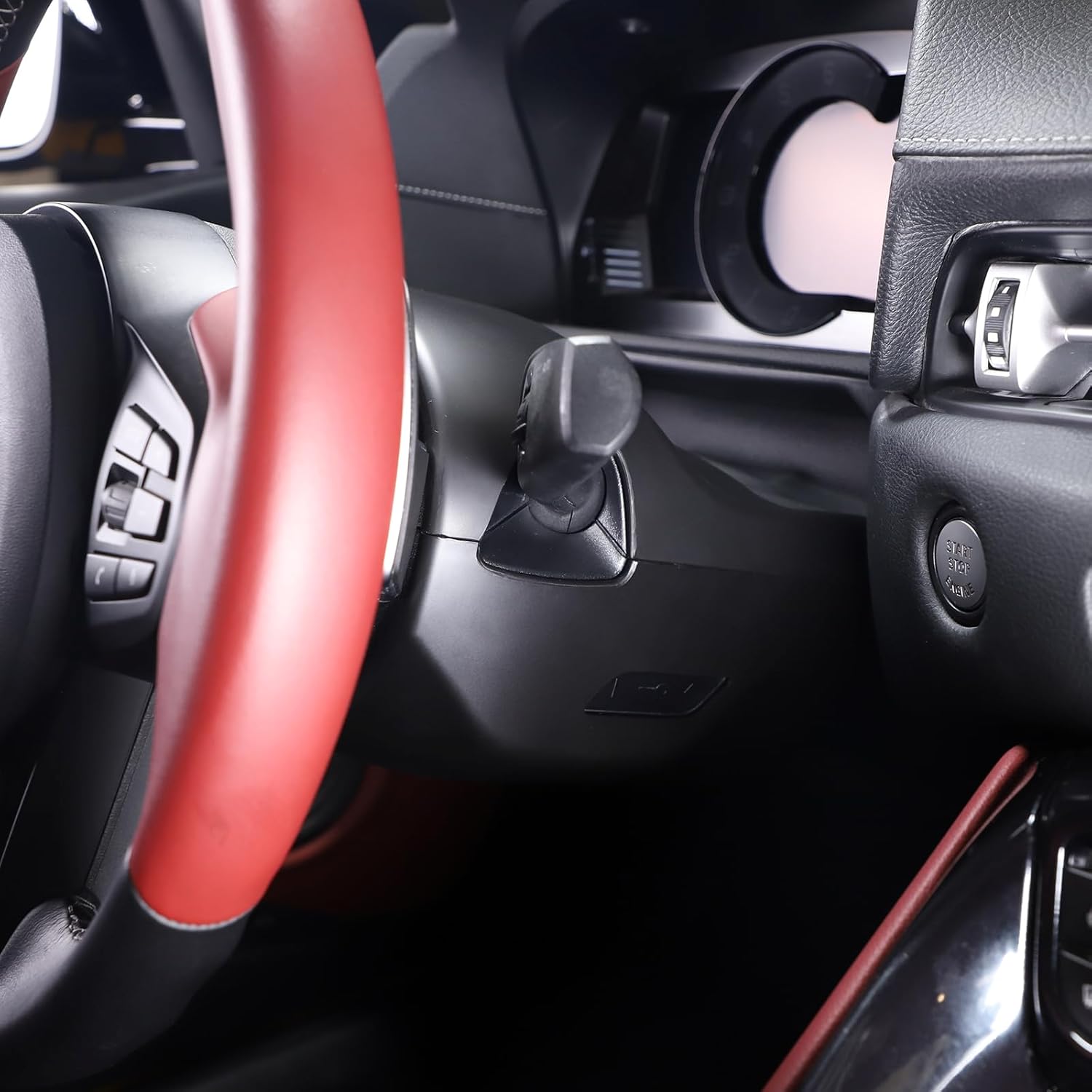 Funda protectora para volante de automóvil ABS para Toyota Supra GR A90 A91 MK5 2019 2020 2021 2022 columna de dirección superior e inferior (negro