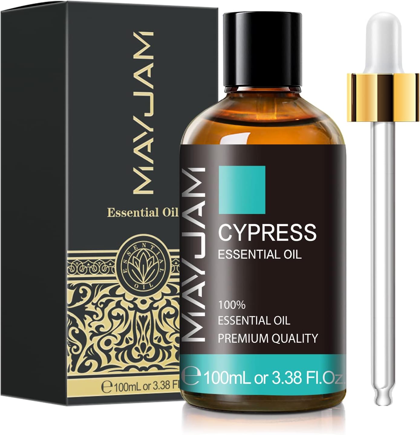 Cypress Essential Oil, MAYJAM 3.38fl.oz100ml Cypress Oil with Glass Dropper, Ideal for Bedroom Living Room Office Use