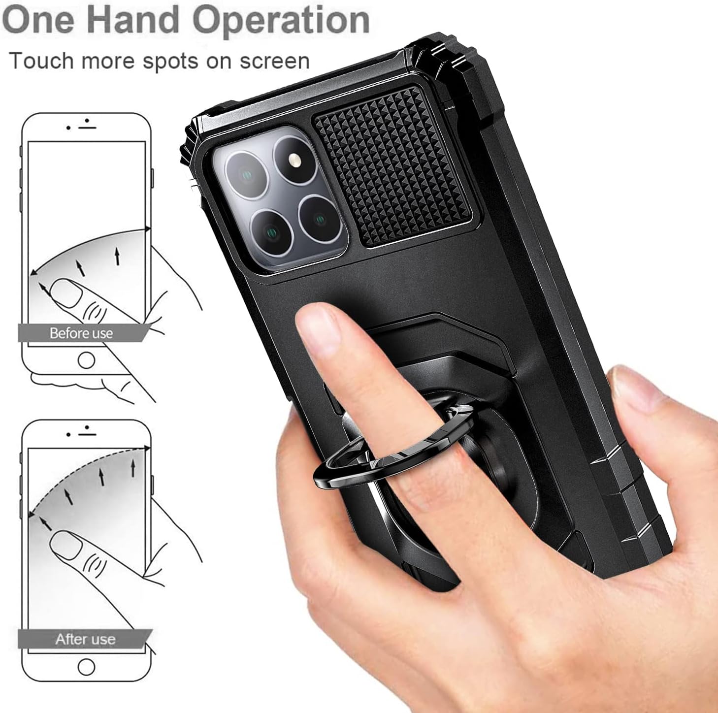 NZND Funda compatible con Boost Mobile Celero 5G Plus 2023 de 7.0 pulgadas (solo versión extra) con protector de pantalla de vidrio templado, funda
