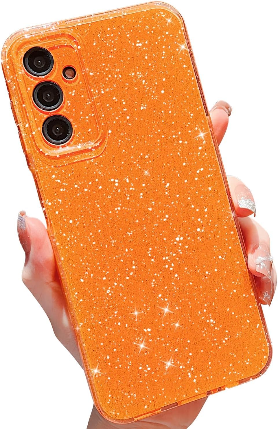 MINSCOSE Funda compatible con Samsung Galaxy A14 5G, bonita funda delgada con purpurina fina, a prueba de golpes, de TPU para mujeres y niñas, para