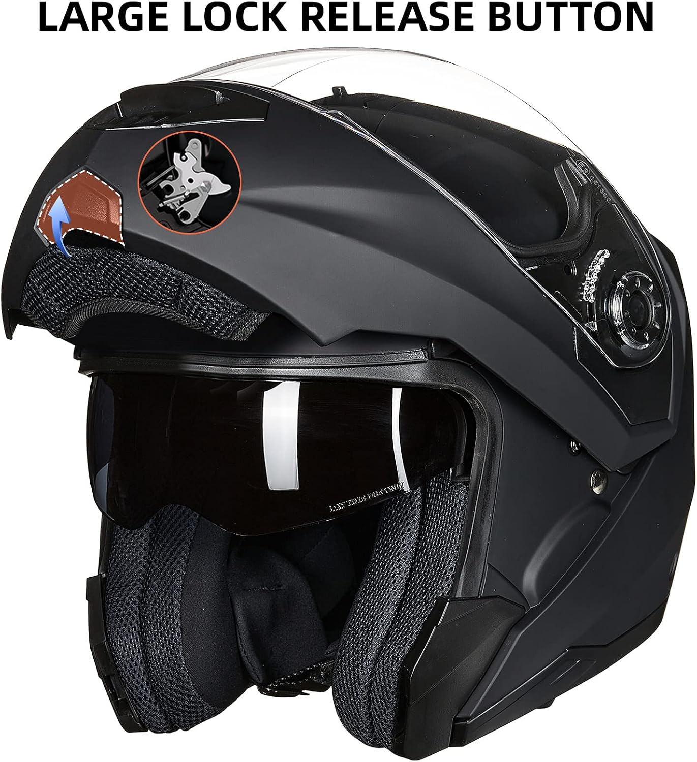 ILM Cascos de motocicleta para adultos con doble visera ampliada ventilaciones modulares de cara completa Cascos para motos hombres mujeres DOT