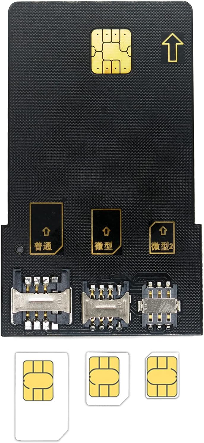 4 en 1 adaptador de tarjeta SIM de tarjeta inteligente para tarjeta IC, tarjeta SIM con 2FF 3FF 4FF Mini Micro Nano tamaño