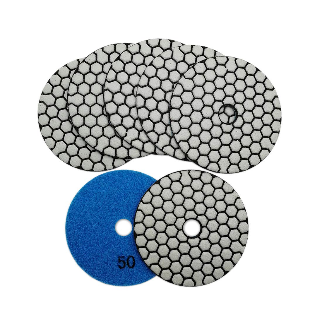 SHDIATOOL Almohadillas de pulido de diamante seco de 4 pulgadas Grit 50 almohadillas de lijado de diamante almohadillas de molienda para piedra de