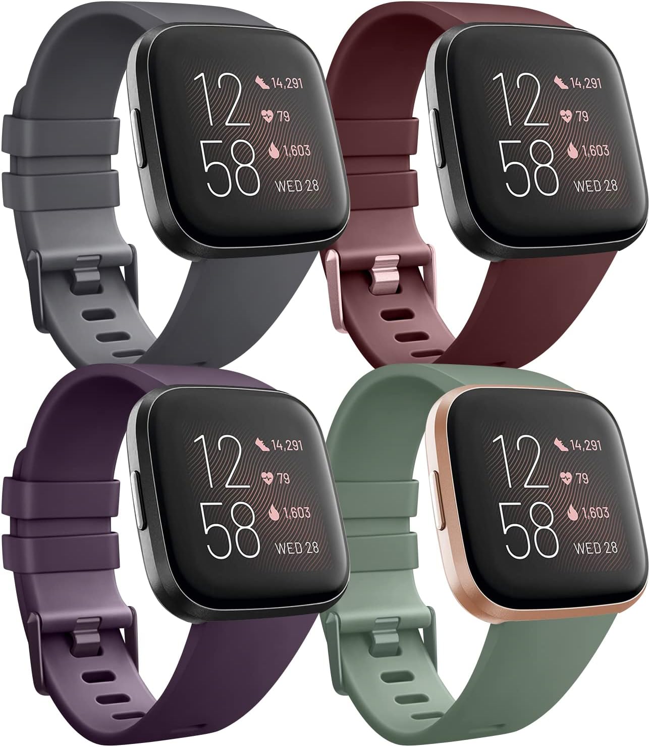 Vancle Correas para reloj inteligente Fitbit Versa 2Fitbit Versa SEFitbit Versa Lite para mujeres y hombres, correa deportiva de repuesto para reloj