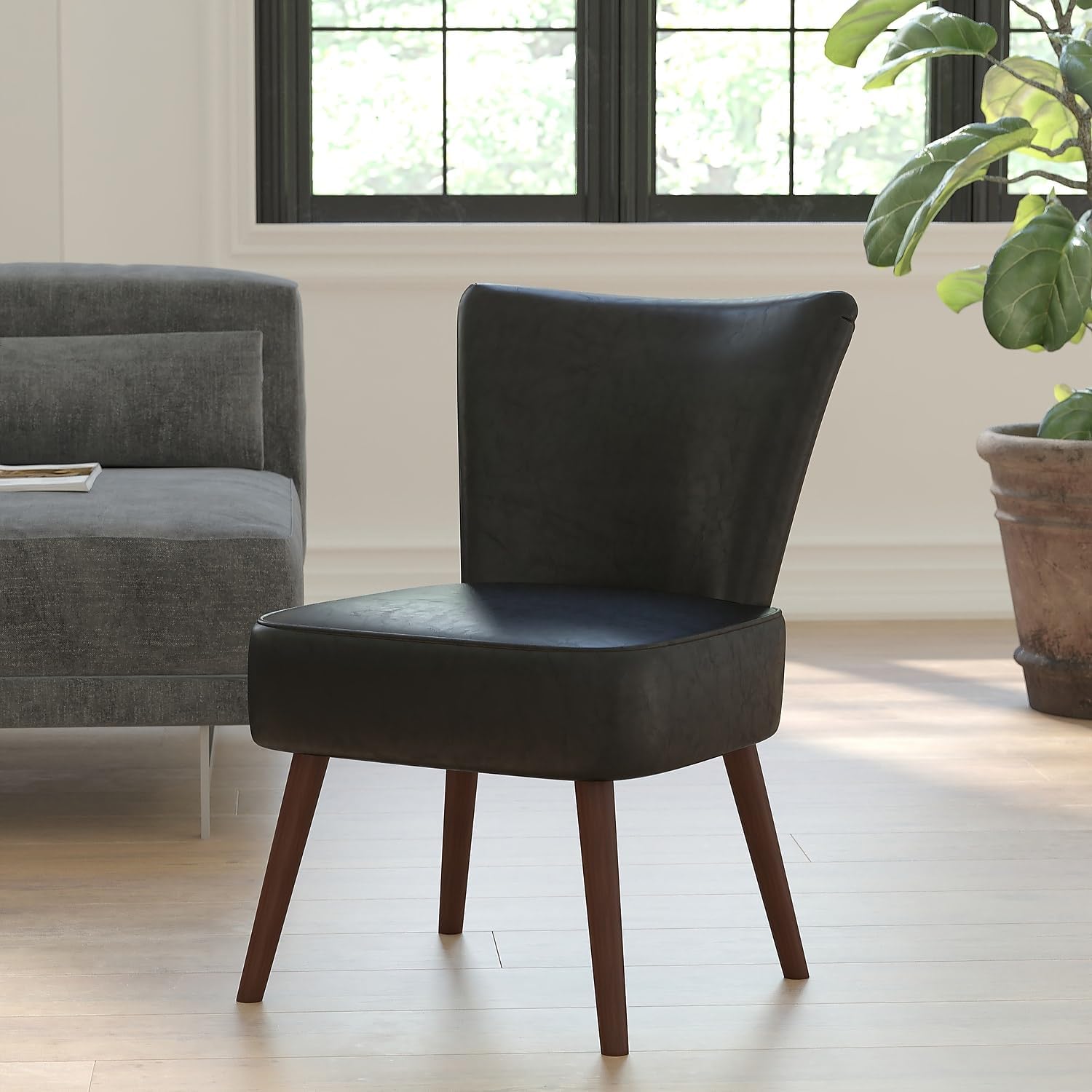 Flash Furniture HERCULES Holloway Series Black LeatherSoft Silla retro