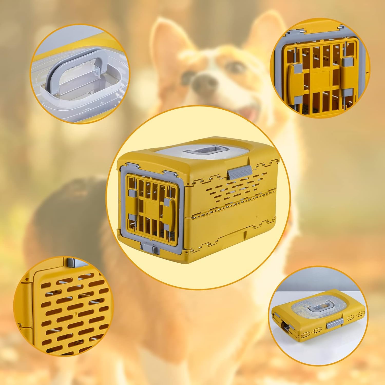 VetMinder – Jaula plegable para cachorros, perrera portátil, 18 pulgadas