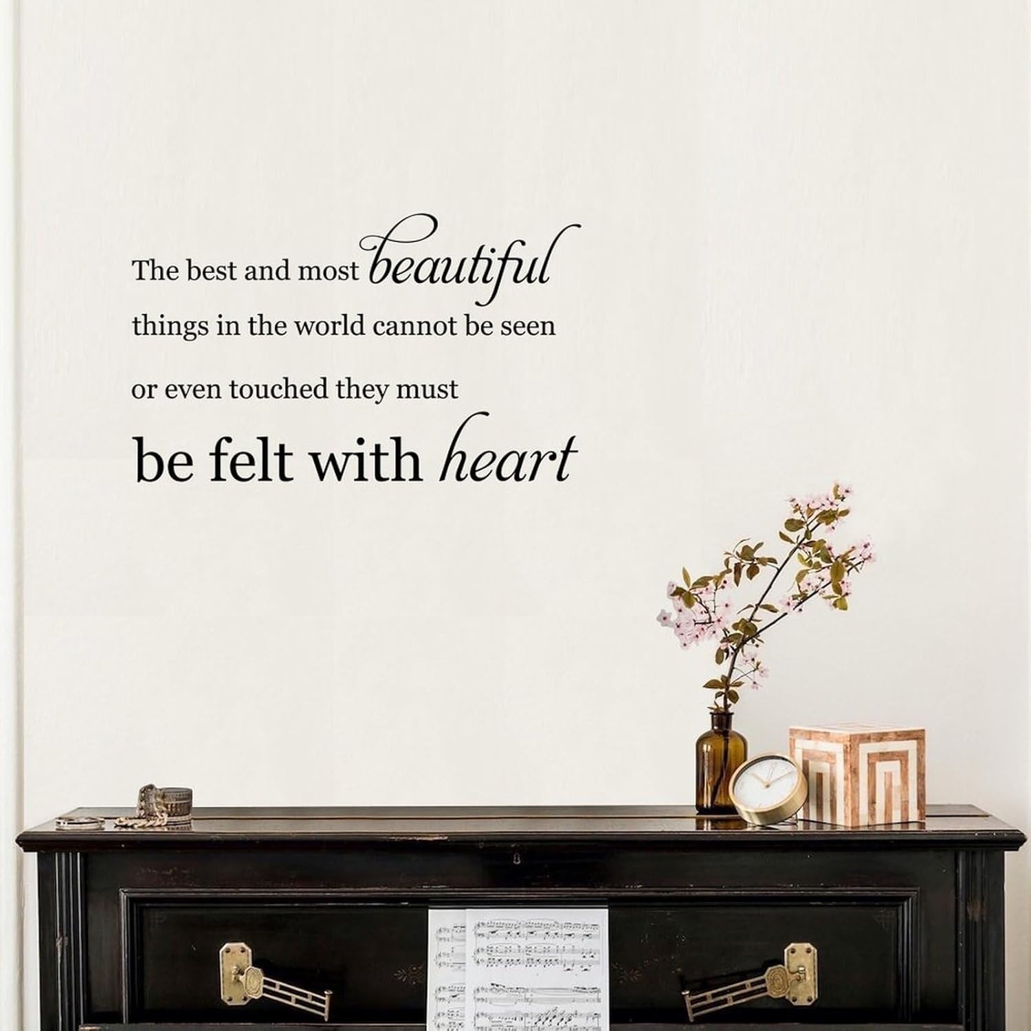 Calcomanías artísticas de pared con texto en inglés “The Best and Most Beautiful Things in the World”, citas creativas positivas para cuaderno,