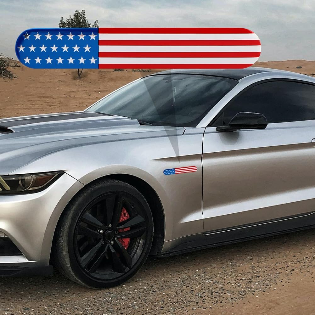 iayokocc 2 insignias de metal con la bandera estadounidense, calcomanía de automóvil para camión, accesorio para parachoques de automóvil,