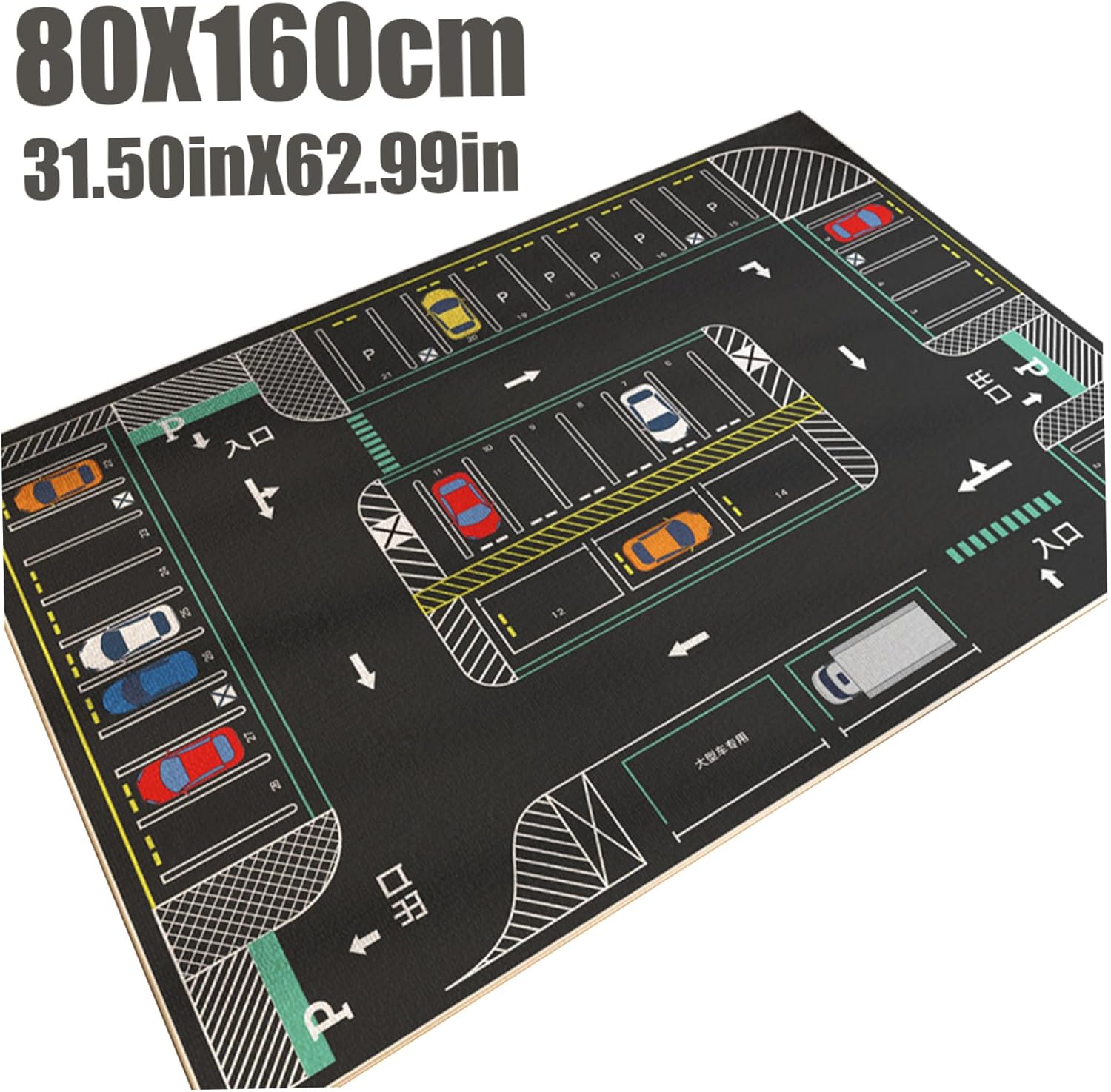Alfombra de juego para niños, alfombras de coche para automóviles de juguete para niños, 32 x 47 pulgadas, alfombra de juego suave y absorbente para