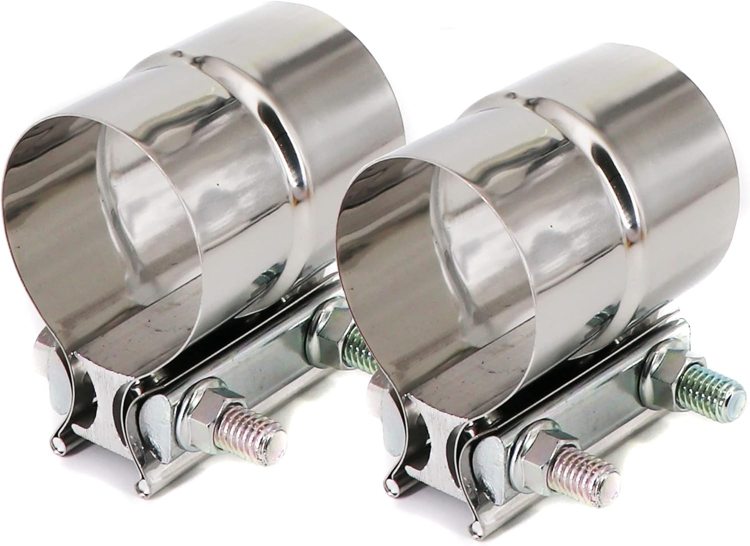Abrazadera de banda de escape de 2.5 pulgadas, junta de regazo de acero inoxidable 304 preformada, utilizada para sellar silenciadores, accesorios,