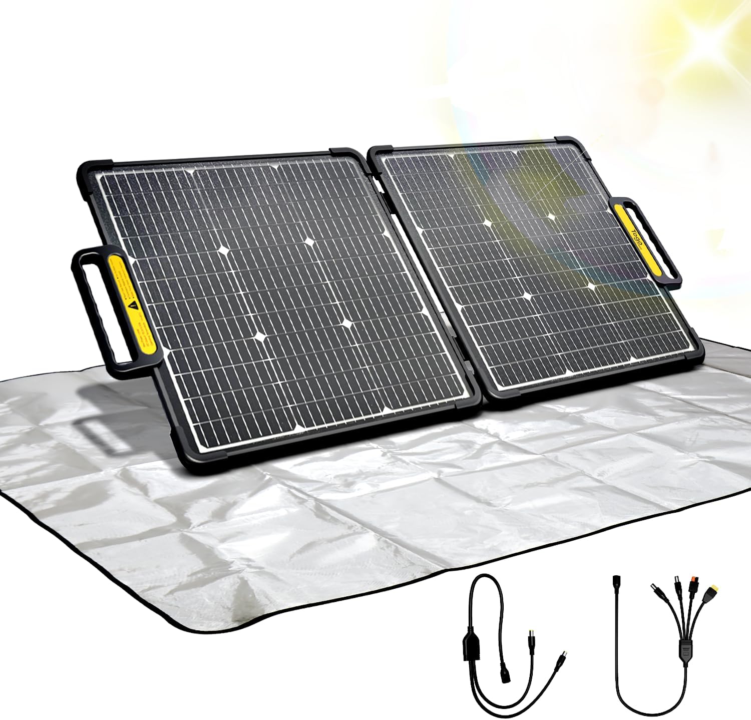 Togo POWER Paneles solares portátiles de 100 W, kit de panel solar IP65 plegable impermeable para JackeryBLUETTITOGO PowerECOFLOW, cargador de