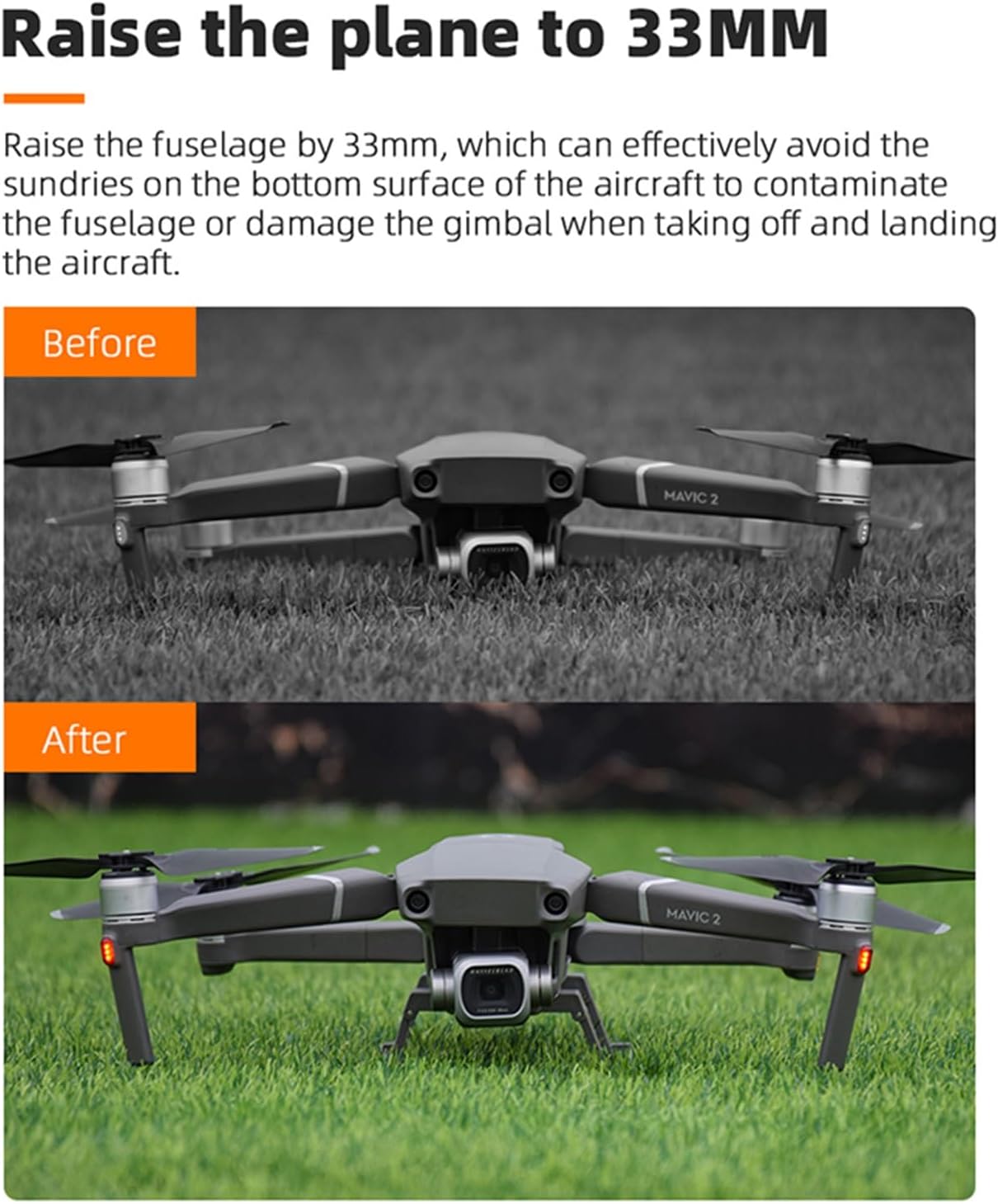 Drone Accessories Landing Gear for DJI Mavic 2 ZoomPro Folding Height Extender Leg Foldable Quick Release Foot